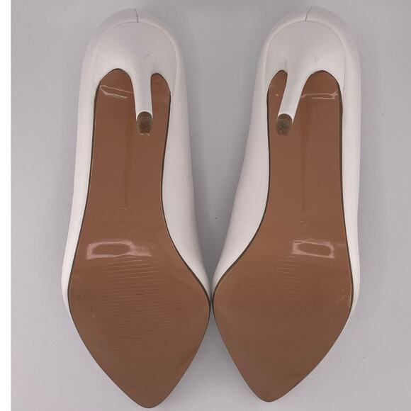 NWOB Idifu White Faux Leather Pointed Toe Heel Pumps Size 7M - Picture 7 of 7
